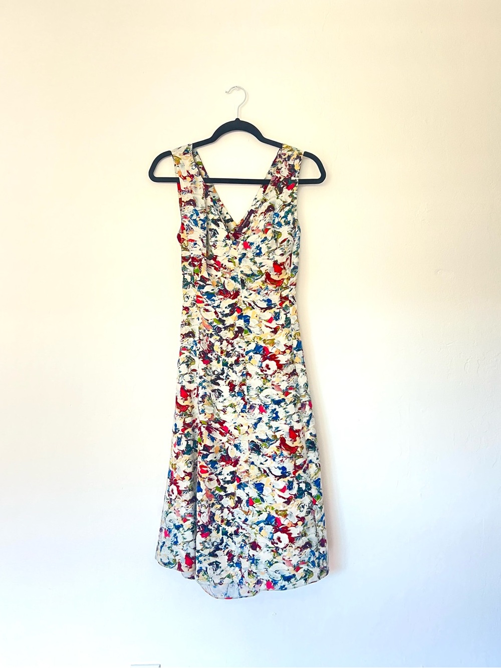 Rachel Roy 100% Silk Watercolor Midi Dress